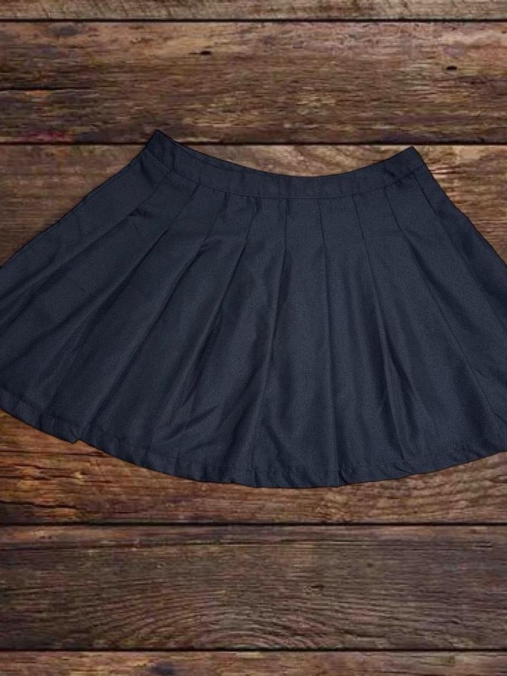 Classic Black Pleated Circle Skirt by